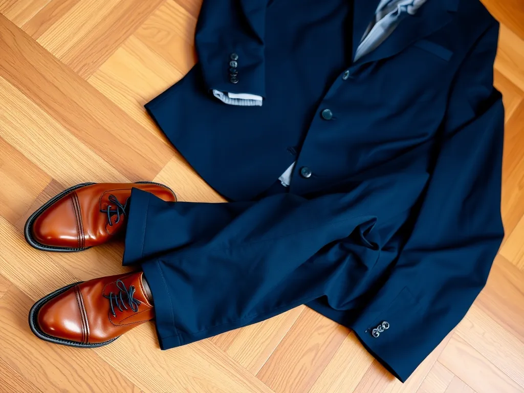 Granatowy garnitur i brązowe buty – jakie skarpetki dobrać?